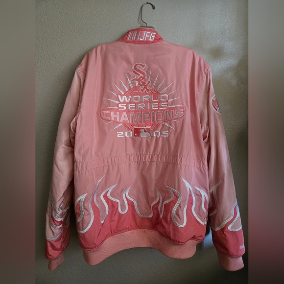 Joe Fresh Goods Chicago White Sox 2005 World Series Champions Pink Flames Coat - Picture 2 of 11